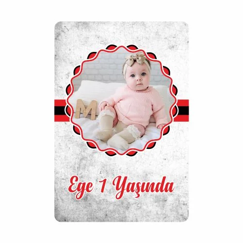 Siyah Beyaz Temalı Doğum Günü Magneti